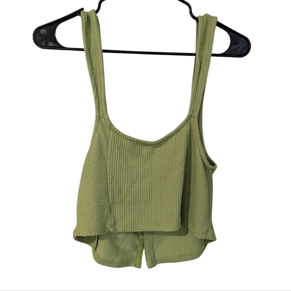 Urban Outfitters,Green Ribbed Crop Top,Size Xl - Picture 3 of 3